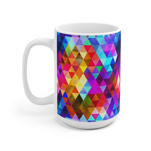 Bold Colorful Geometric Design Coffee Mug 2-Sizes 11oz/15oz Dishwasher Microwave Safe