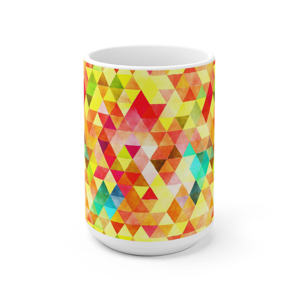 Bold Colorful Geometric Design Coffee Mug 2-Sizes 11oz/15oz Dishwasher Microwave Safe