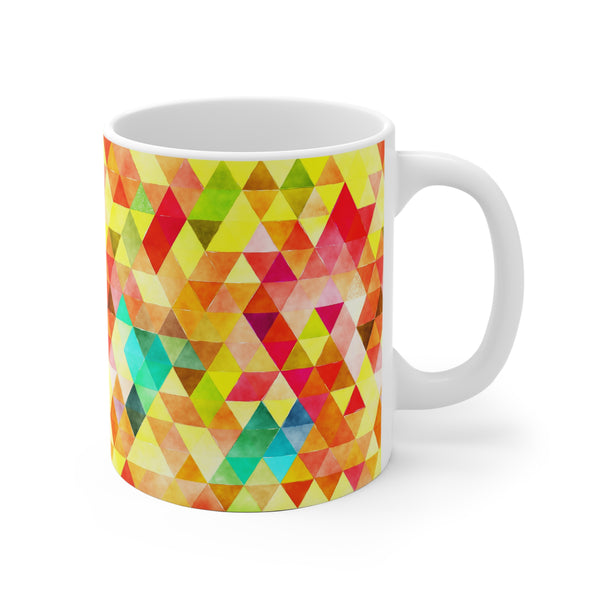 Bold Colorful Geometric Design Coffee Mug 2-Sizes 11oz/15oz Dishwasher Microwave Safe