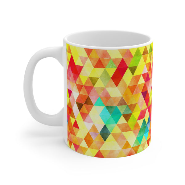 Bold Colorful Geometric Design Coffee Mug 2-Sizes 11oz/15oz Dishwasher Microwave Safe