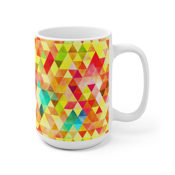 Bold Colorful Geometric Design Coffee Mug 2-Sizes 11oz/15oz Dishwasher Microwave Safe
