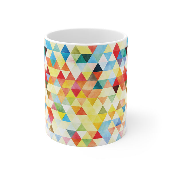 Bold Colorful Geometric Design Coffee Mug 2-Sizes 11oz/15oz Dishwasher Microwave Safe