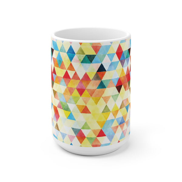 Bold Colorful Geometric Design Coffee Mug 2-Sizes 11oz/15oz Dishwasher Microwave Safe