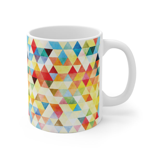 Bold Colorful Geometric Design Coffee Mug 2-Sizes 11oz/15oz Dishwasher Microwave Safe