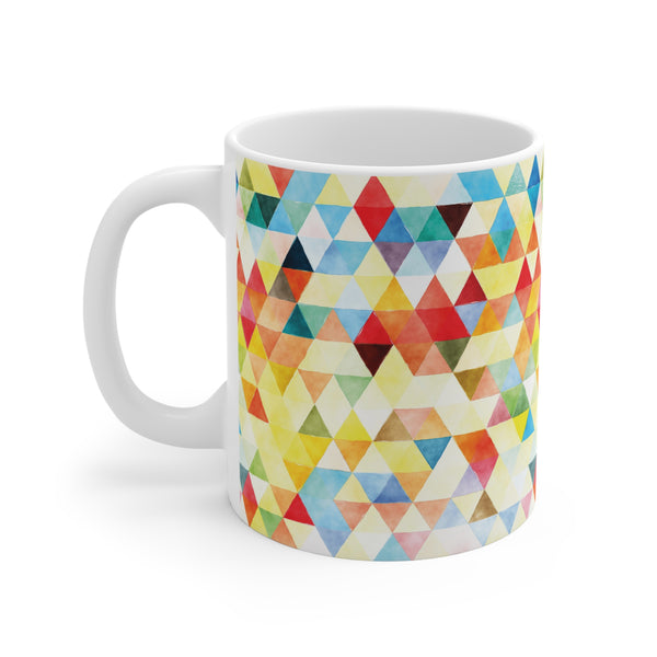Bold Colorful Geometric Design Coffee Mug 2-Sizes 11oz/15oz Dishwasher Microwave Safe