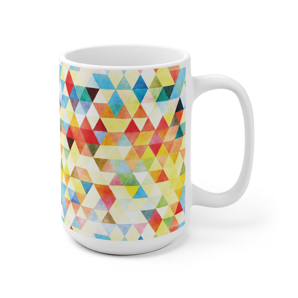 Bold Colorful Geometric Design Coffee Mug 2-Sizes 11oz/15oz Dishwasher Microwave Safe