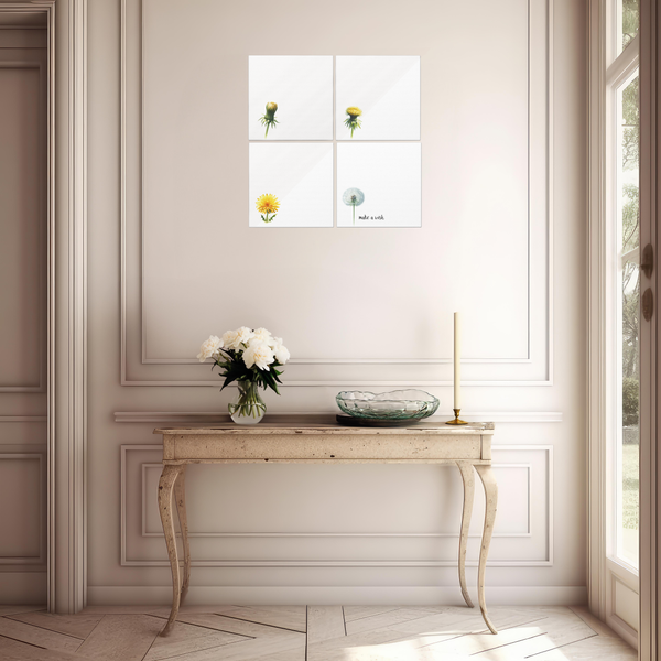 Minimalist Dandelion Canvas Print 4 Panel