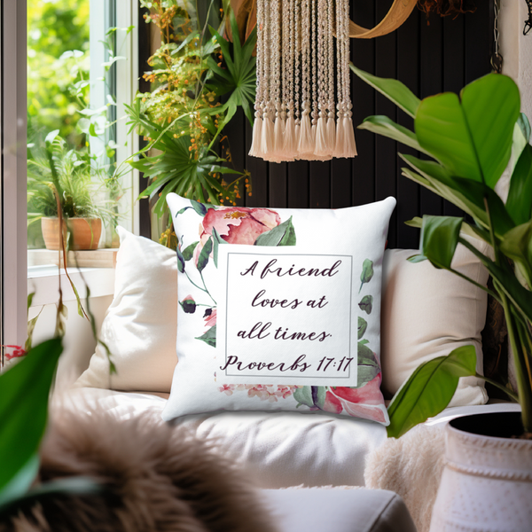 Friendship Bible Verse Decorative Throw Pillows 4 sizes Polyeste