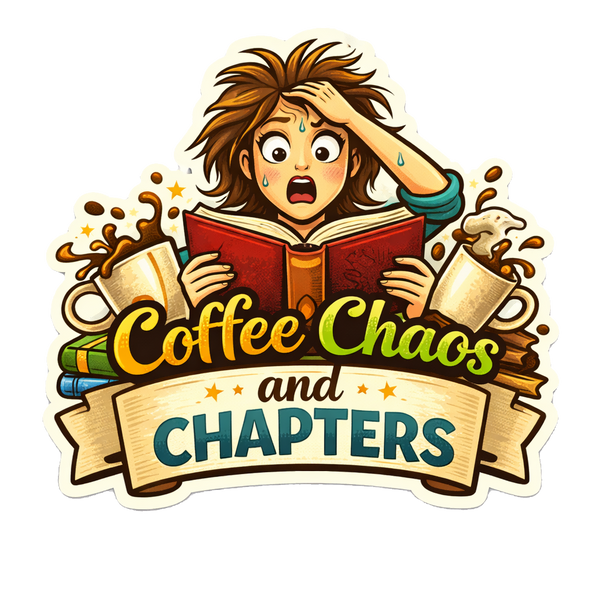 Coffee Chaos and Chapters Sticker Book Lover Reader Humor Caffeine Bookworm Read