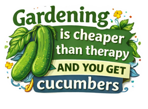 Gardening Is Cheaper Than Therapy And You Get Cucumbers Sticker Garden Humor
