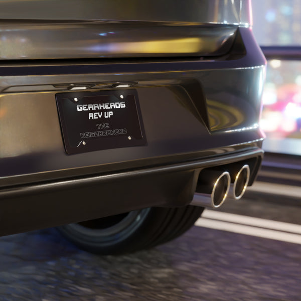 
Gearheads rev up custom front license plate