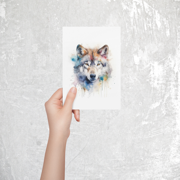 handmade notecards with wolves 