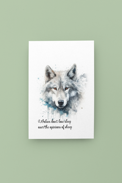 handmade notecards with wolves