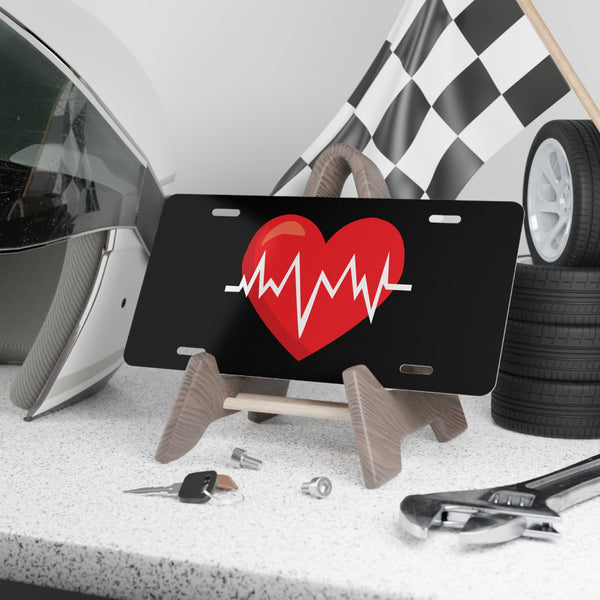 Red heartbeat front license plate