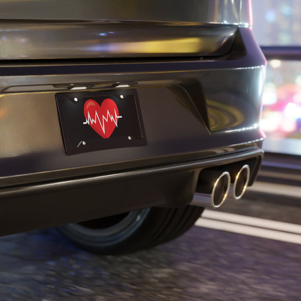 Red heartbeat front license plate
