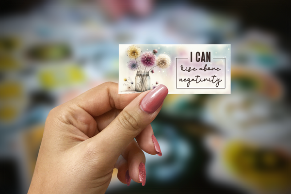 I Can Rise Above Negativity Dandelion Inspirational Glossy Sticker | Handmade Motivation Decal | 3.5 x 1.75 Inch