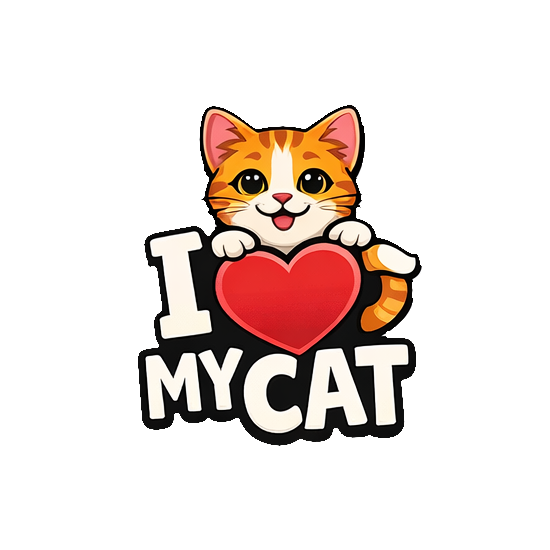 I Love My Cat Sticker Kitty Cat Lover Pet Owner Feline Humor Journal Scrapbook