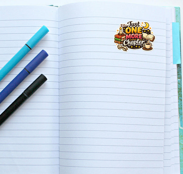 Just one More Chapter Sticker Journals Scrapbooks Book Lover Gift Writers Author