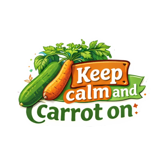 Keep Calm and Carrot On Sticker Vegetable Garden Humor Plant Lover Gardening