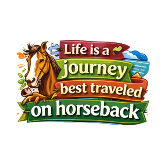 Life Is a Journey Best Traveled on Horseback Sticker Equestrian Horse Lover
