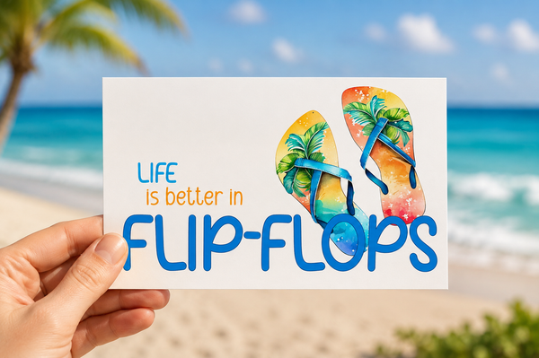 Life Is Better in Flip-Flops Blank Notecard Set | Beach Stationery with Envelopes