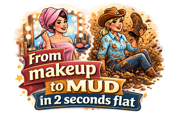 From Makeup Mud Sticker Cowgirl Humor Equestrian Rodeo Life Funny Country Girl