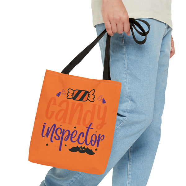 man carrying a candy inspector Halloween Trick or Treat Bag