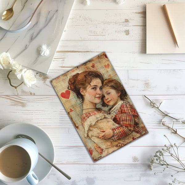 10 Handmade Mother and Child&nbsp; – Blank Inside – Folded 4x6 Every Occasion Cards with White Envelopes 