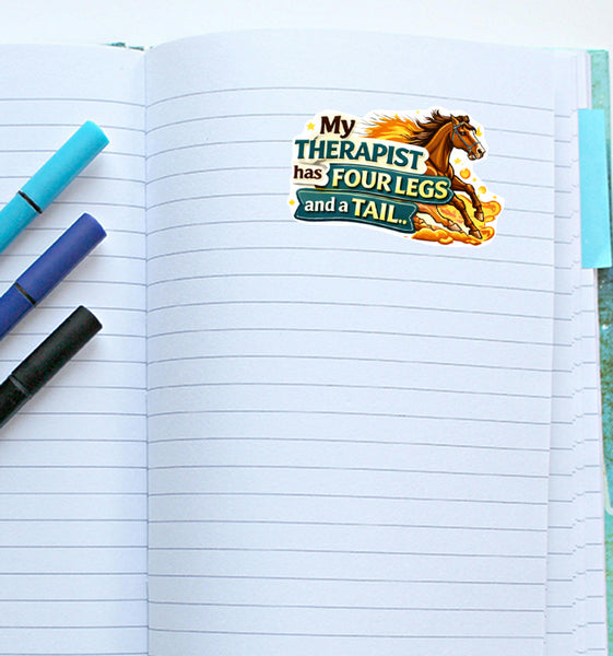 My Therapist Has Four Legs and Tail Sticker Horse Lover Equestrian Humor Riding