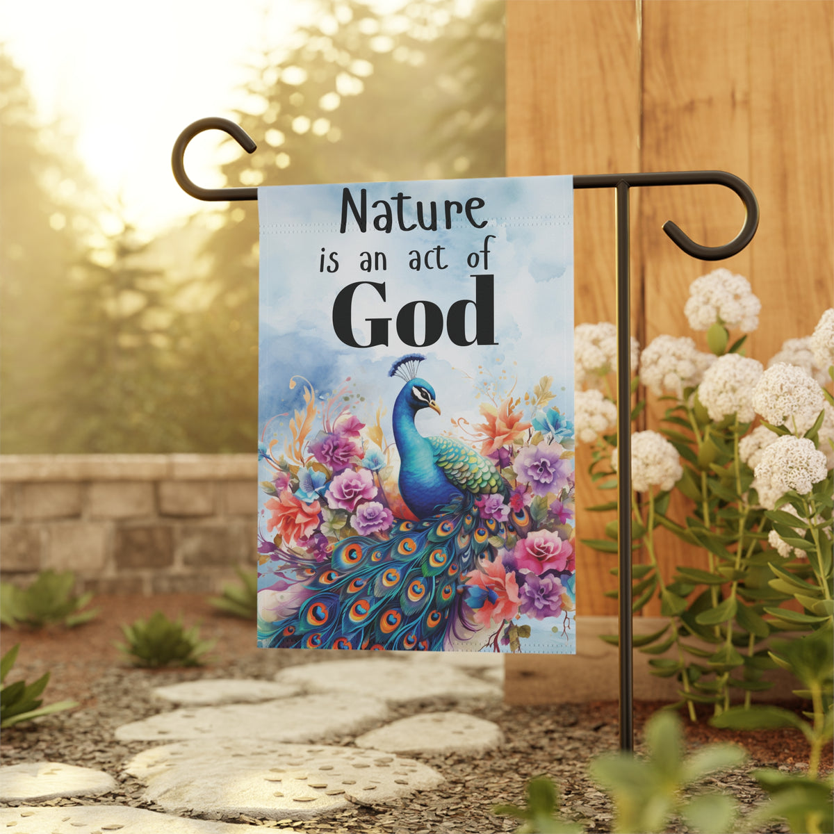 Nature is an Act of God Garden Flag & House Banner – BlueMorningExpressions