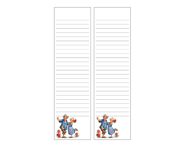 Funny Dancing Senior Couple Notepad Set of 2 | Handmade Stationery