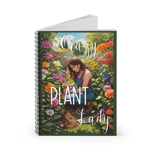 Crazy Plant Lady Spiral Notebooks and Journals- Ruled Line Gardening Planner