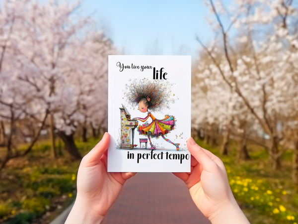 Live Your Life in Perfect Tempo Pianist Card – 4x6