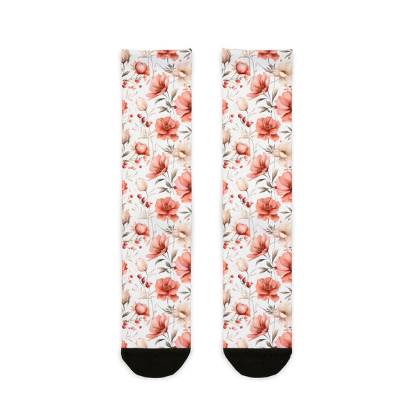 Gardeners Pink Floral Novety Socks Gift Garden Flower Footwear Unisex One Size