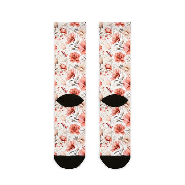 Gardeners Pink Floral Novety Socks Gift Garden Flower Footwear Unisex One Size