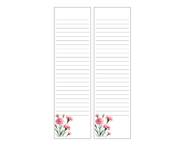 Pink Carnation Notepad Set of 2 | Handmade Floral Stationery