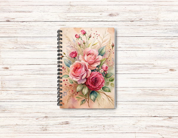 Pink Roses Journal – 6x9 Lined Notebook or To Do List