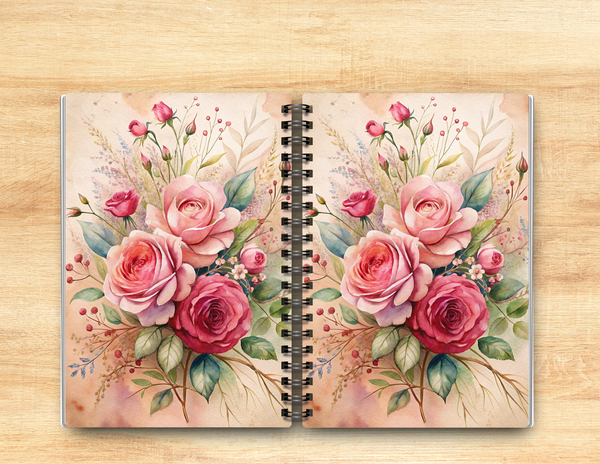 Pink Roses Journal – 6x9 Lined Notebook or To Do List