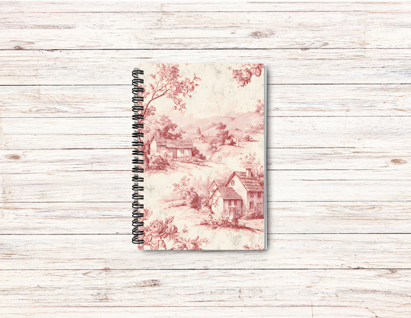 Pink Toile Journal – 6x9 Lined Notebook or To Do List
