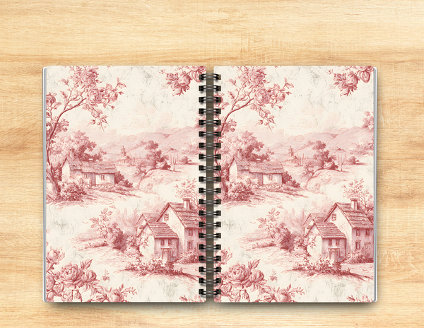 Pink Toile Journal – 6x9 Lined Notebook or To Do List