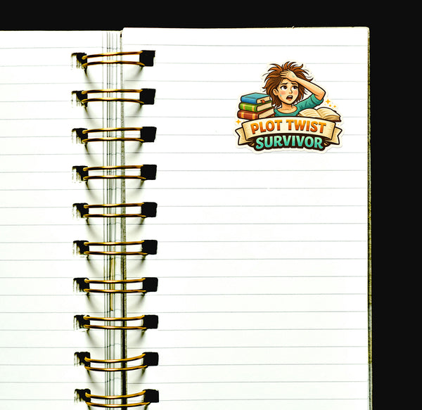 Share Plot Twist Survivor Sticker Journals Scrapbooks Book Lover Gift Writers Authors