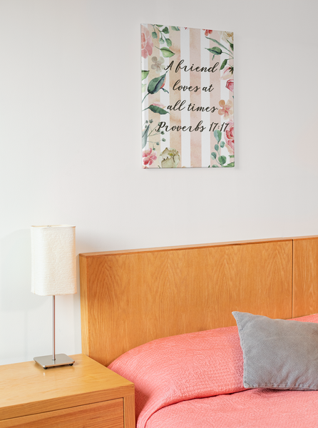Friends Love at All Times Bible Verse Art Canvas Print 4 Sizes