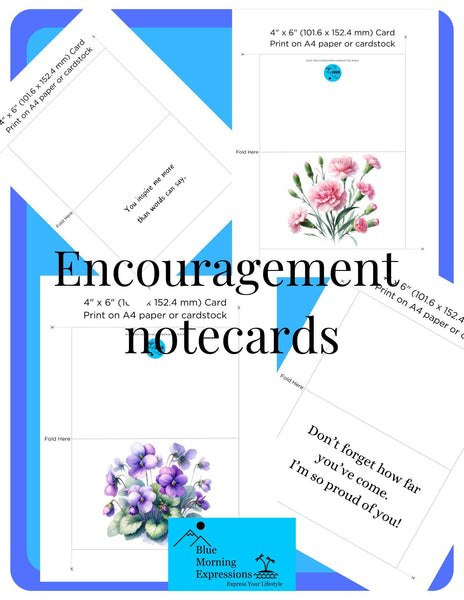 Print at Home Encouragement Cards, Note cards for Friends, Friend Encouragement, Appreciation Note, Printable Notecards, Cards for Friends