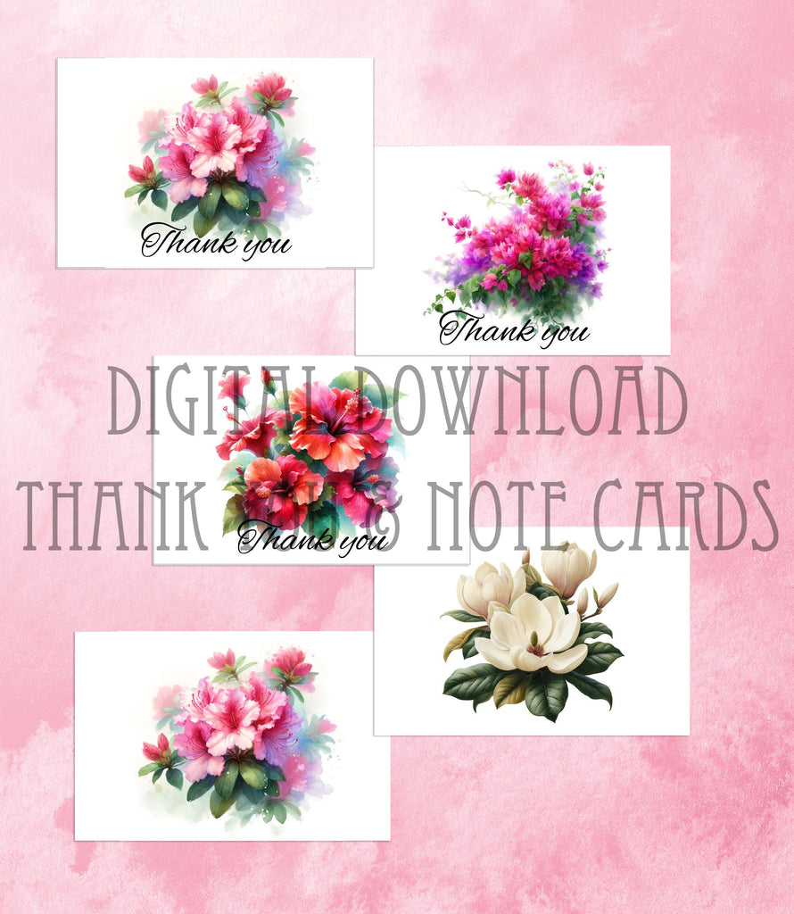 12 Printable Greeting Cards Download Digital Thank You Cards Blank ...