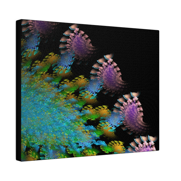 Purple Blue Green Fractal Art Canvas Print 10x8 Vibrant Design Modern 