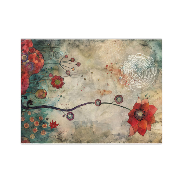 Velveteen Microfiber Blanket, Decorative Throw Blanket for Couch Plush Red Poppy