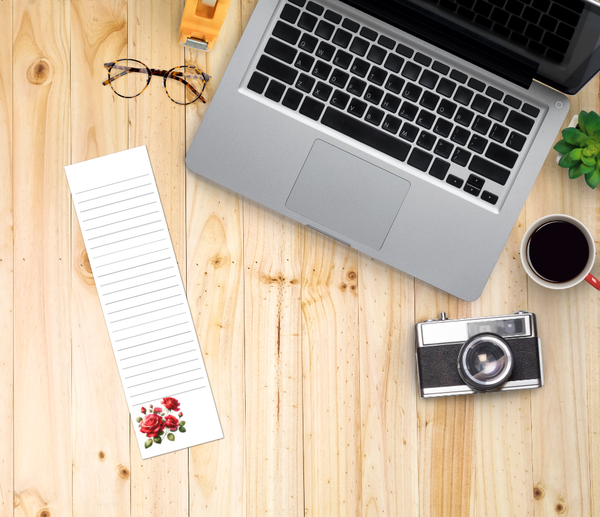 Red Rose Notepad Set of 2 | Handmade Floral Stationery