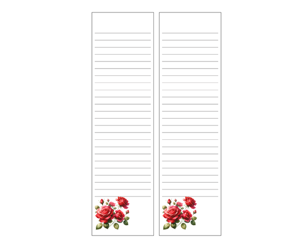 Red Rose Notepad Set of 2 | Handmade Floral Stationery