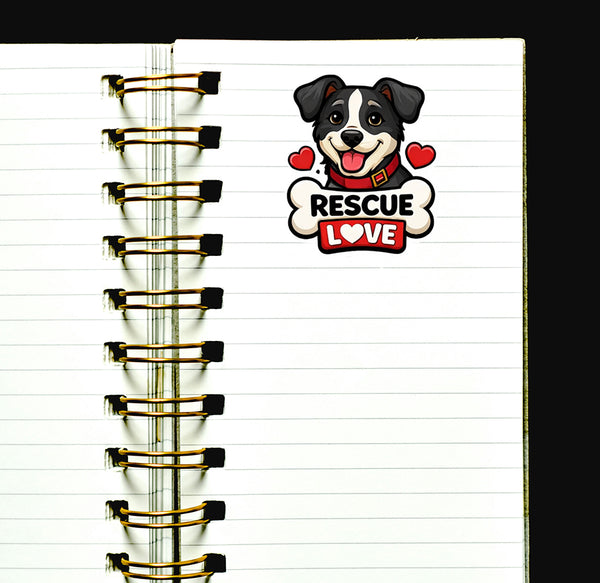 Rescue Love Dog Sticker Puppy Pet Adoption Decal Animal Journal Scrapbooking