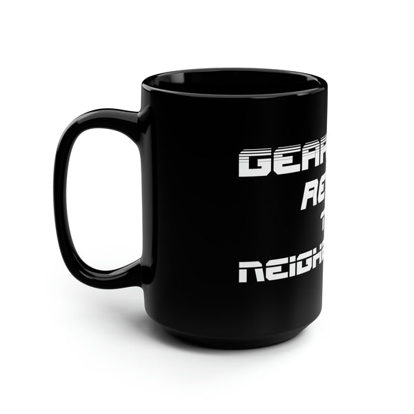 Gift for Gearheads Rev Up Neighborhood 15oz Black Hot Rod Coffee Mug for Guys